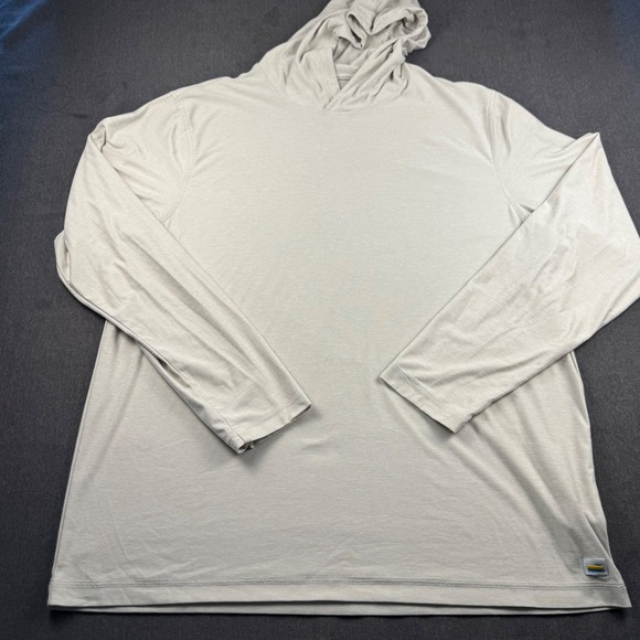 Vuori Mens Light Grey Long Sleeve Hoodie Shirt Size XXL Athleisure Casual - Picture 2 of 12